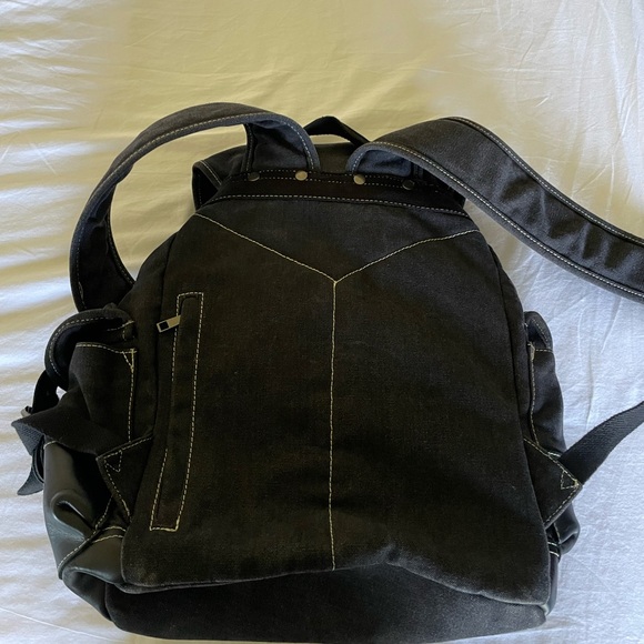 Men Leather Canvas Hiking/Camping Large Utility Backpack - Picture 2 of 2